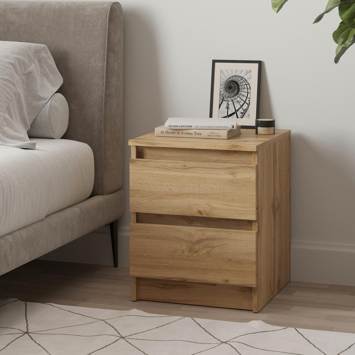 SIDEBOARD SOLA KOM1-2S Schubladen Eiche Wotan - Eiche Wotan, Holzwerkstoff/Kunststoff (40/50/43cm) - Komodee