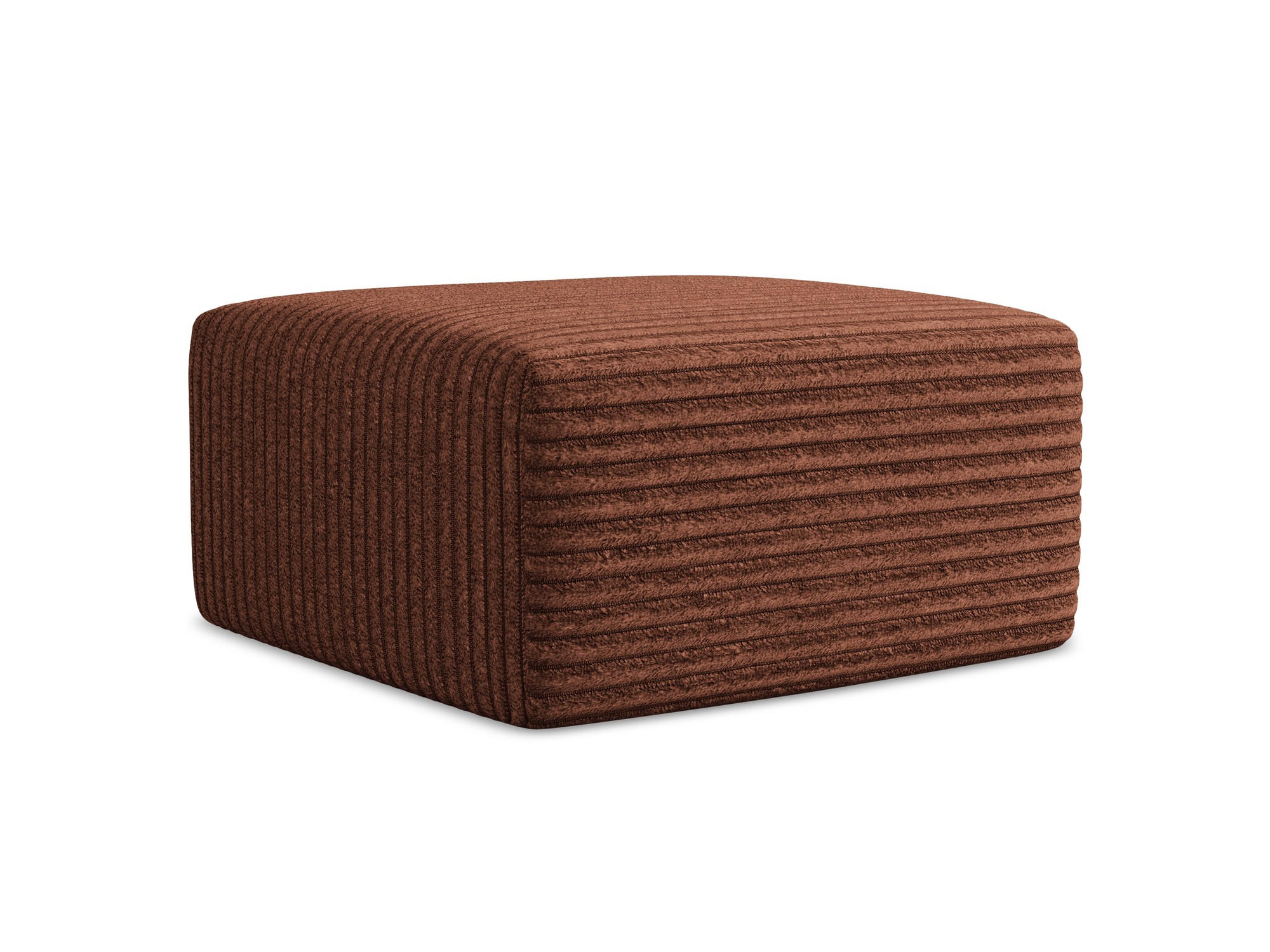 POUF Cord Orange - Terracotta/Schwarz, Holzwerkstoff/Kunststoff (75/37/75cm) - Makamii