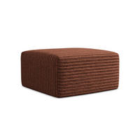 POUF Cord Orange - Terracotta/Schwarz, Holzwerkstoff/Kunststoff (75/37/75cm) - Makamii