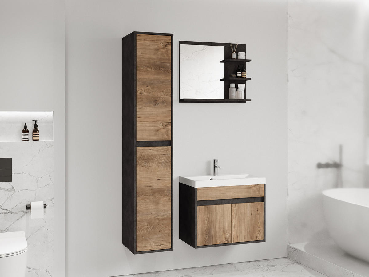 BADMÖBEL-SET Cyprus - Braun, Holzwerkstoff (31/160/31cm) - MIRJAN24