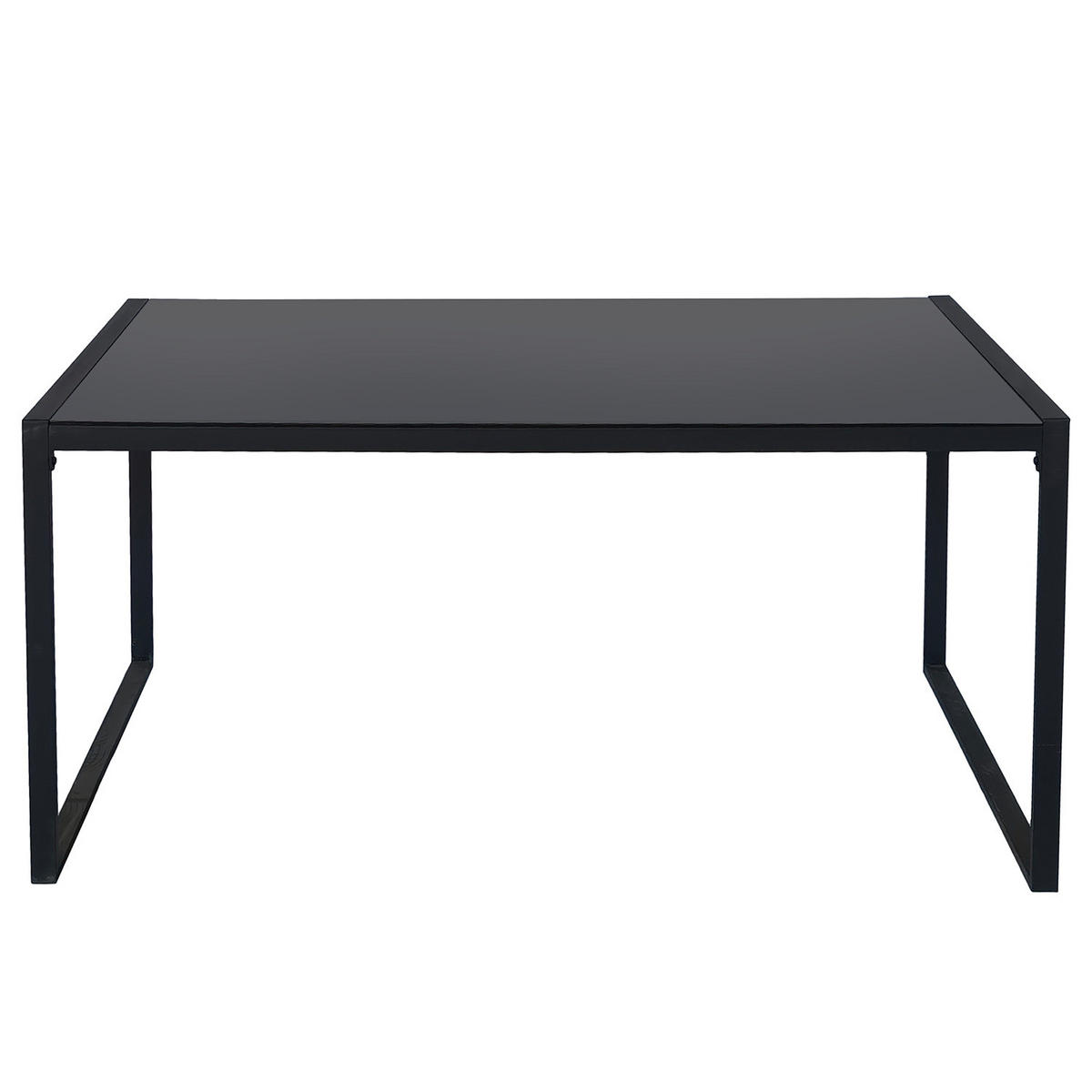 GARTENSITZGRUPPE - Stahl / Polyester - Schwarz / Grau - 4-teilig - Schwarz/Grau, Glas/Textil - home24