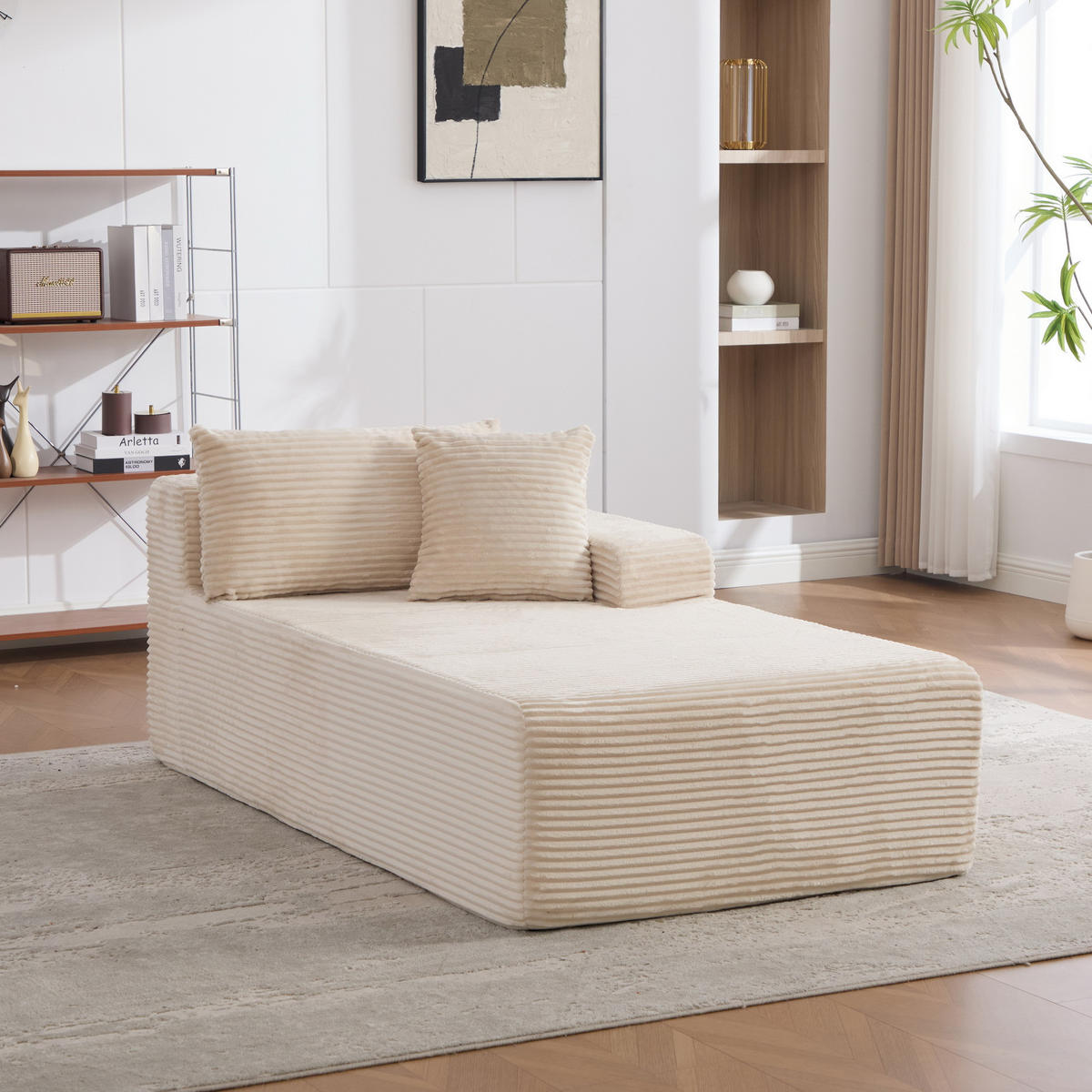 SOFAELEMENT 174/100/74.5 cm Beige mit rutschfestem Boden - Beige, Textil (100/74.5/174cm) - Oxeza