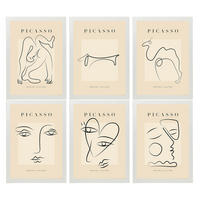 POSTER Set Mit 6 Illustrationen Von Pablo Picasso Liebe A3 Weißer Rahmen - Weiß, Papier (29/3cm) - Nacnic