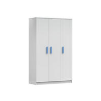 KINDERKLEIDERSCHRANK INGE 19 120/192/50 cm Weiß/Blau - Blau/Weiß, Holzwerkstoff (120/192/50cm) - Deine Möbel 24