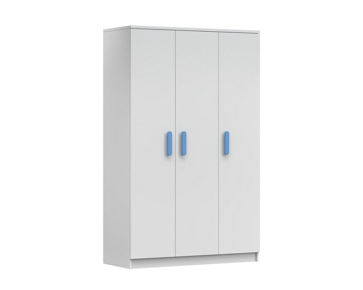 KINDERKLEIDERSCHRANK INGE 19 120/192/50 cm Weiß/Blau - Blau/Weiß, Holzwerkstoff (120/192/50cm) - Deine Möbel 24
