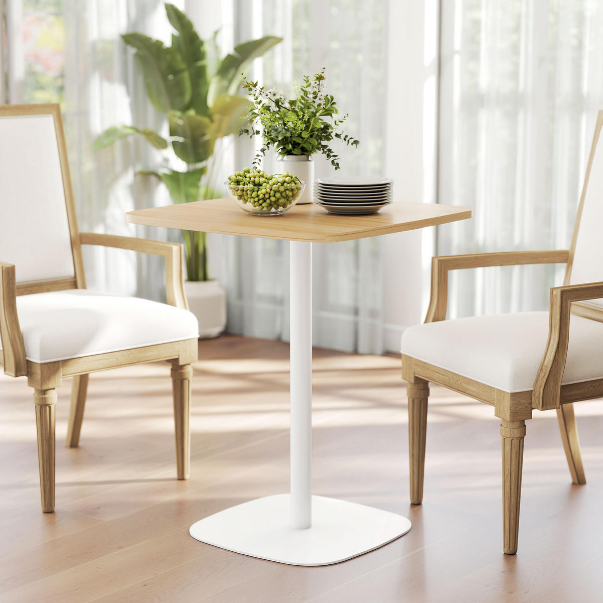 ESSTISCH Naturfarben 60/60/75 cm - Naturfarben, Metall (60/60/75cm) - PANGIVO