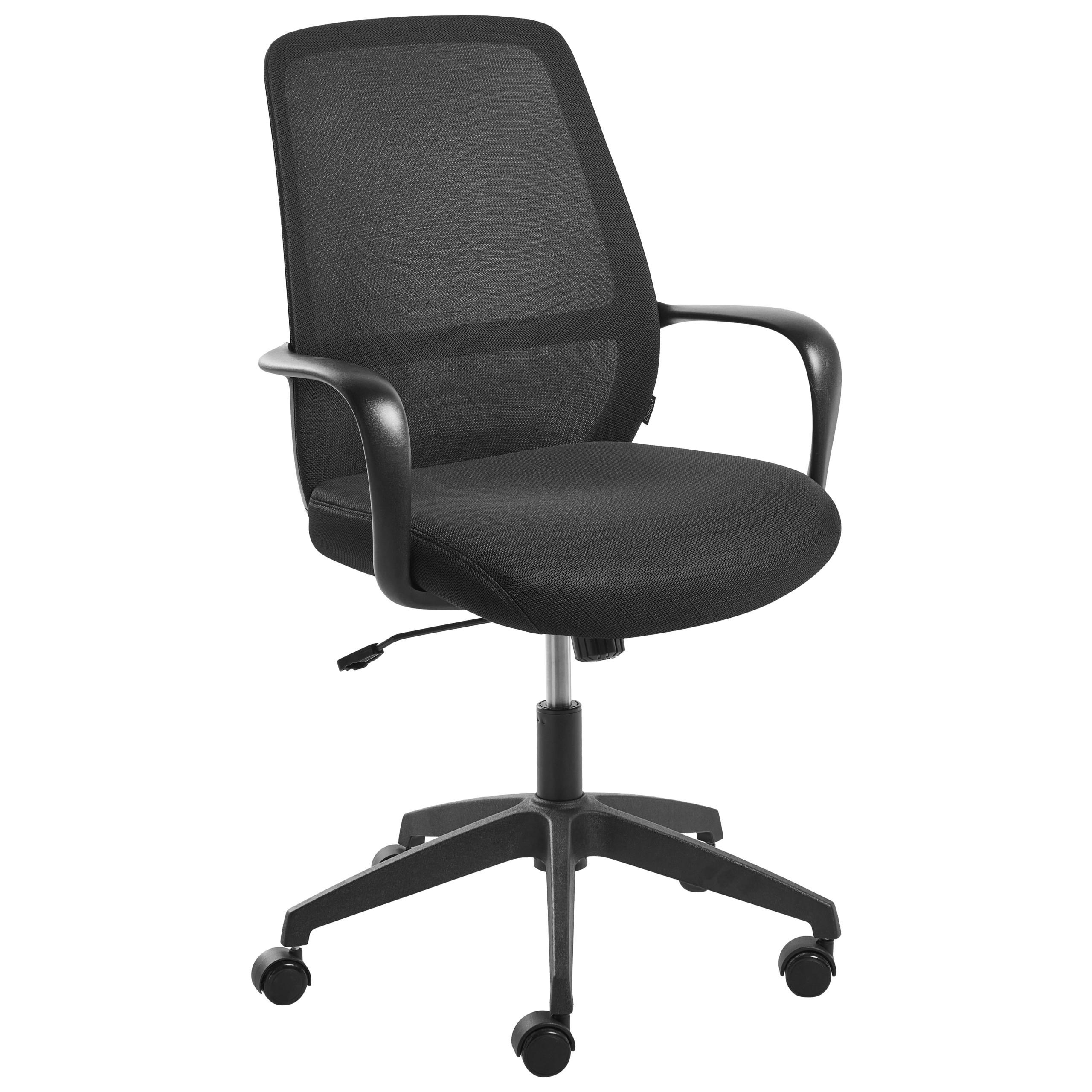 BÜROSTUHL Stoff Schwarz Velto - Schwarz, Textil (60/96/60cm) - Beliani