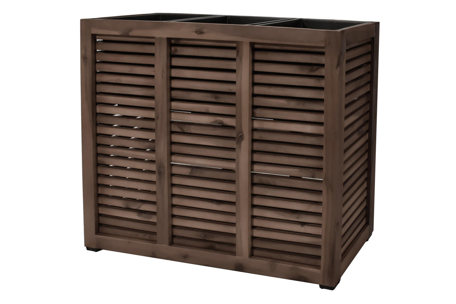 PFLANZKASTEN Colorado 3, 79x28x62 cm, Akazienholz, dunkel Braun - Dunkelbraun, Holz (28/62/79cm) - dasmöbelwerk