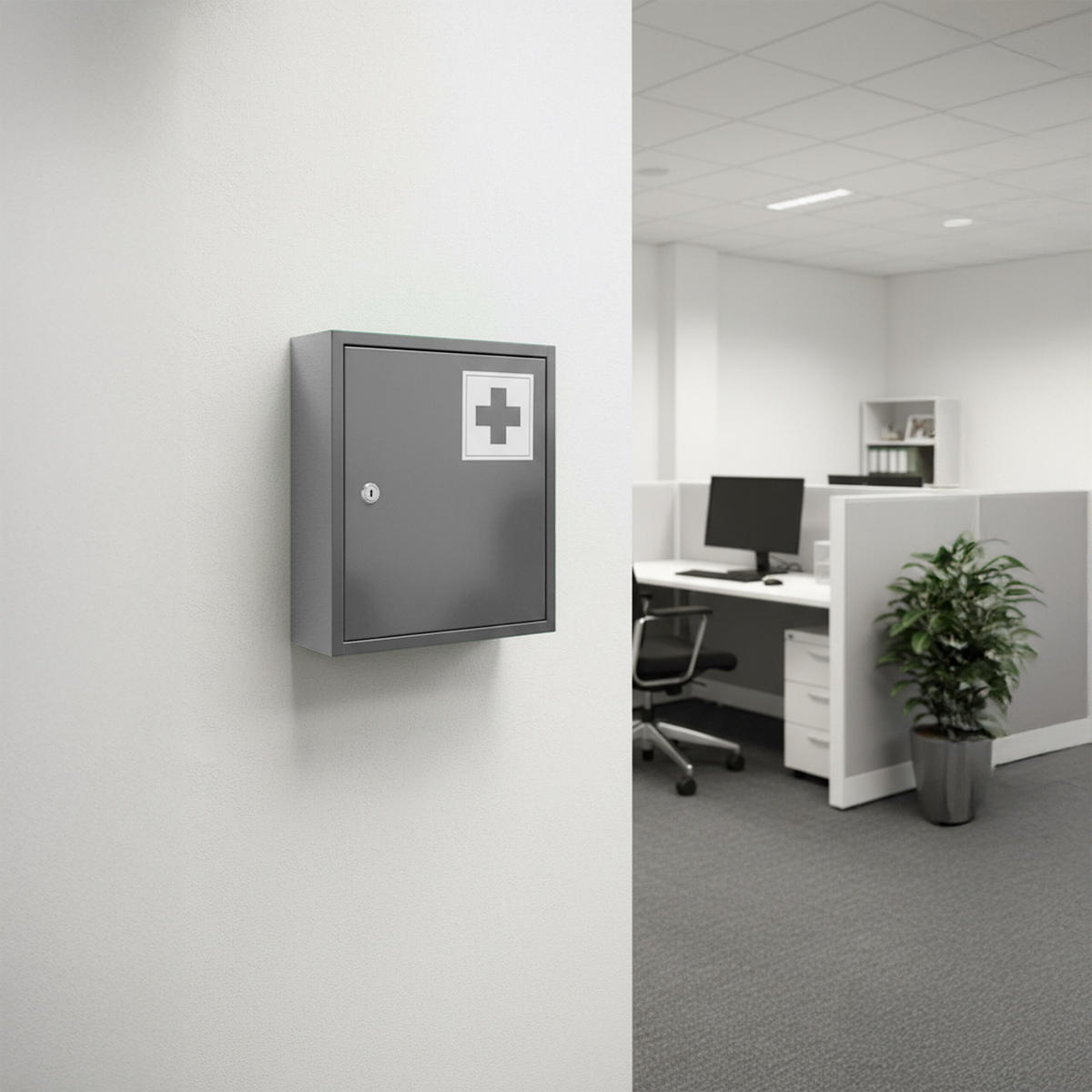 LÉKÁRNA - šedá, kov (31/36/10cm) - Relaxdays