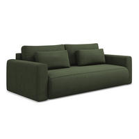 3-SITZER SOFA mit Schlaffunktion Strukturstoff Stoff Grün - Schwarz/Olivgrün, Kunststoff/Textil (238/82/105cm) - Makamii
