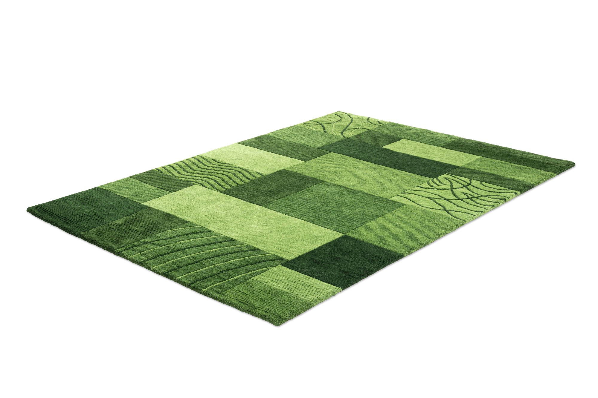 HANDTUFTTEPPICH Royal Domas 90x160 cm - Grün, Textil (90/160cm) - THEKO