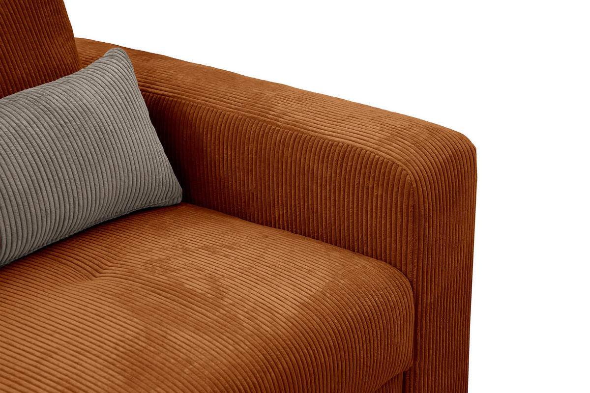 SESSEL OLI in Cordstoff orange - Orange, Holz/Textil (130/91/108cm) - Courtois Laville