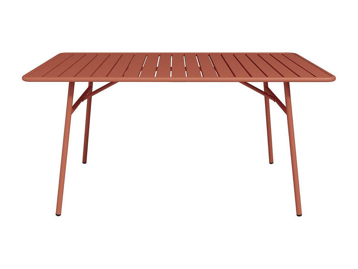GARTENTISCH - D. 160 cm - Metall - Terracotta - MIRMANDE von MYLIA - Braun, Metall (80/160/74.5cm) - Vente-Unique