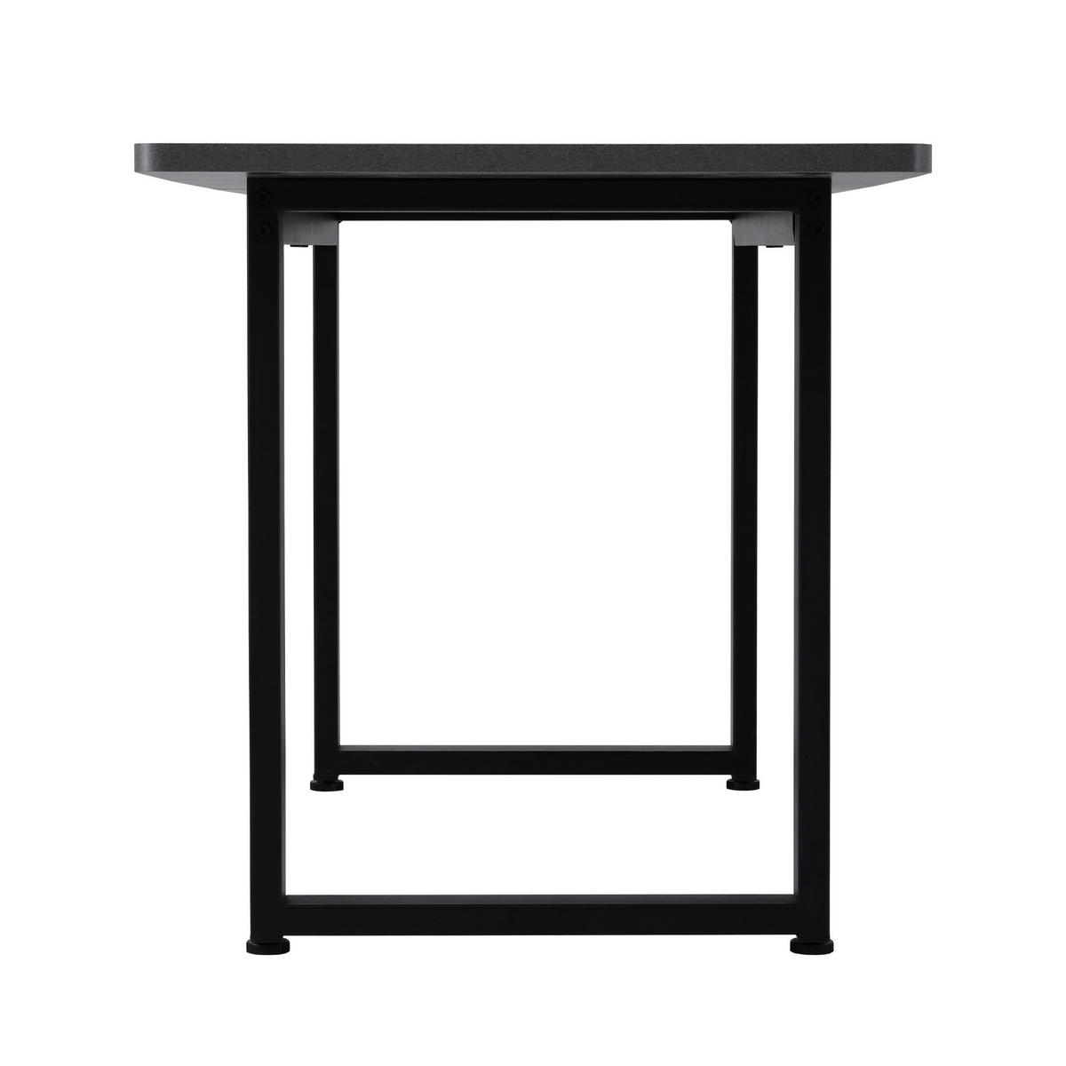 ESSTISCH 140/70/75 cm Schwarz Grau im Industriestil aus Spanplatte mit Metallgestell - Schwarz, Holzwerkstoff (140/70/75cm) - OKWISH