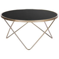 COUCHTISCH schwarz/gold 80 cm MERIDIAN Meridian - Goldfarben/Schwarz, Glas (80/80/40cm) - Beliani