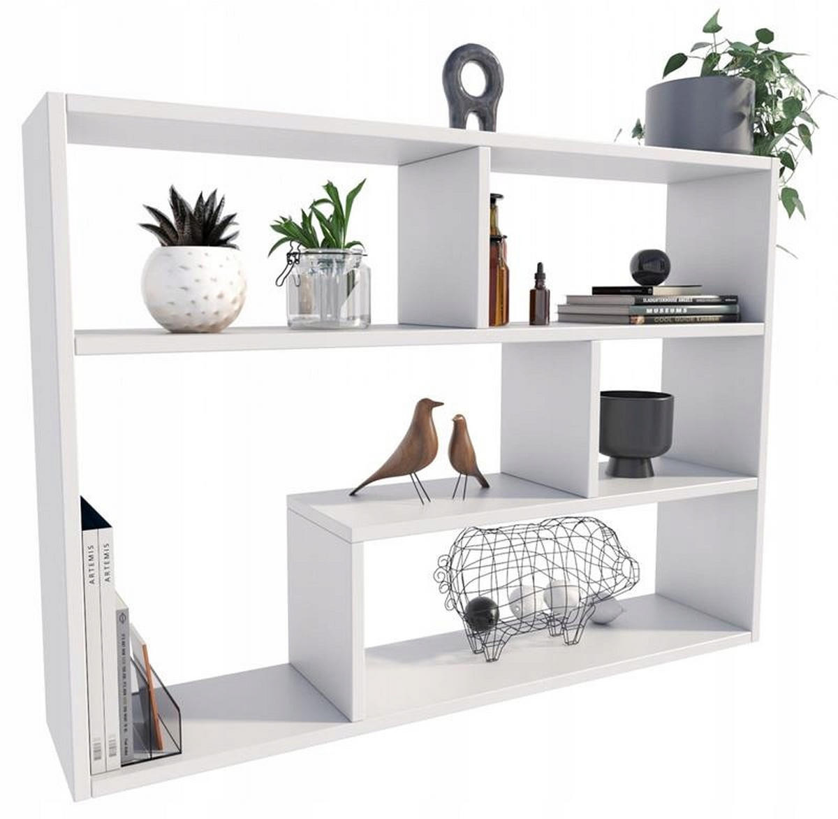 HÄNGEREGAL FINO Weiß 95,6/21/70,2 cm - Weiß, Holzwerkstoff (95.6/70.2/21cm) - Matkam Möbel