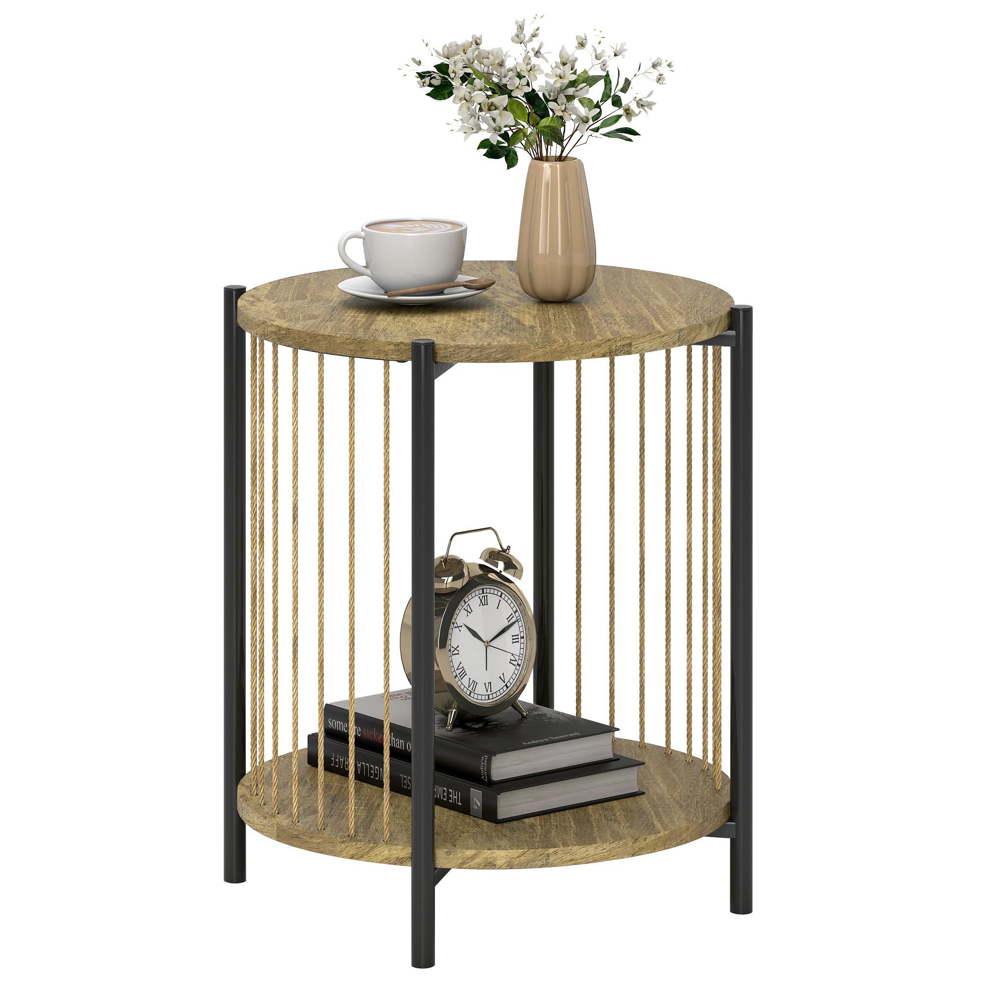 BEISTELLTISCH Beige 1 Stück - Beige, Naturmaterialien (43.5/43.5/51cm) - GiPP