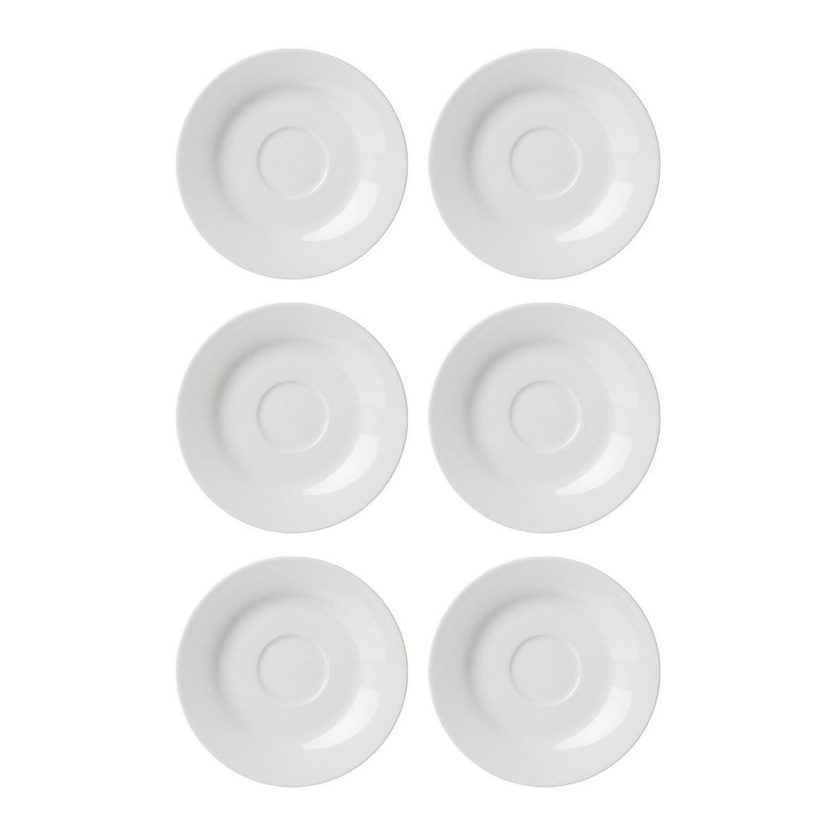 KAFFEEUNTERTASSEN Bianco weiß ø 17.0 cm 6er Set - Weiß, Keramik (17cm) - Ritzenhoff Breker