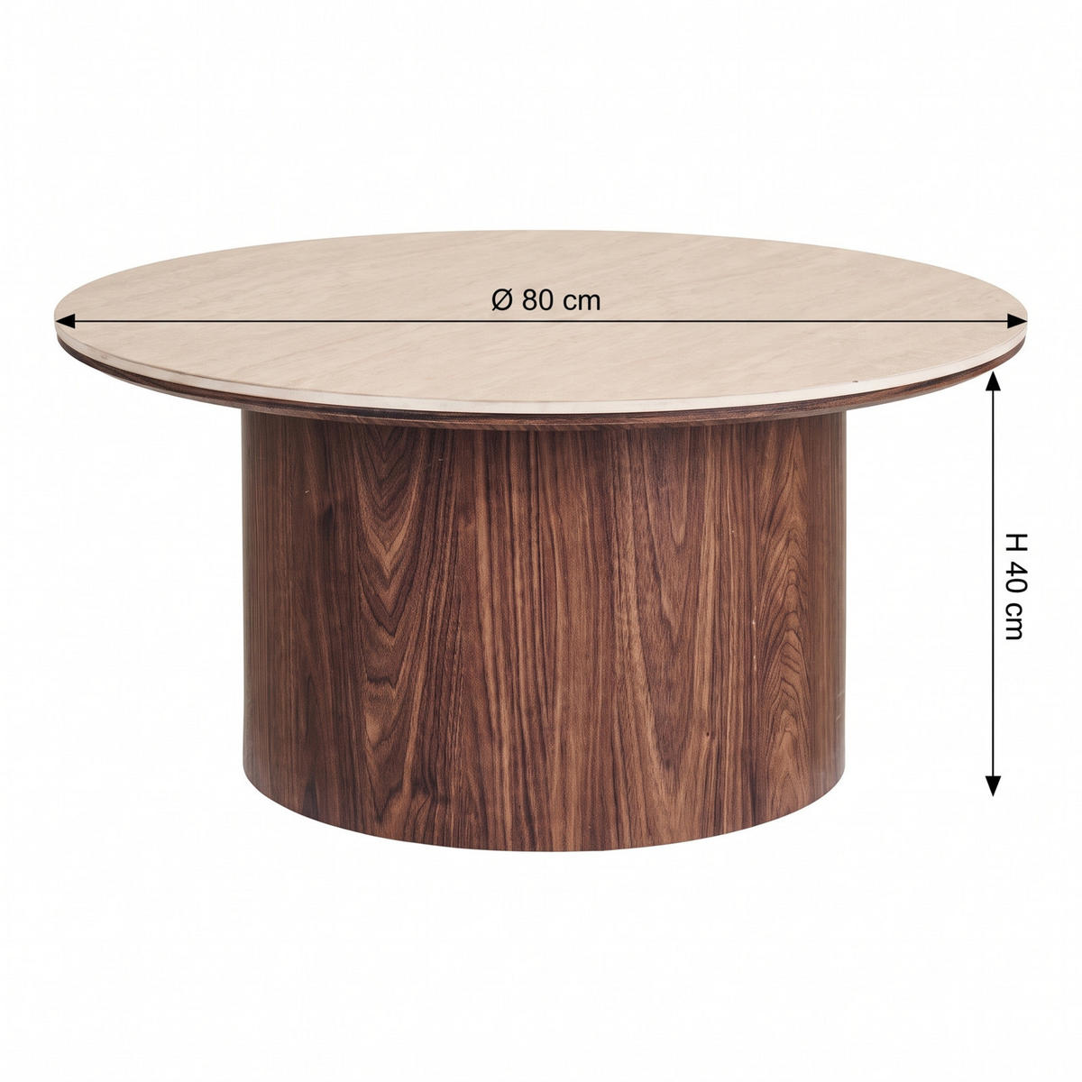SOFFBORD Minamata 80 x 80 x 40 cm – grå - Grå, Träbaserade material (80/80/40cm) - ebuy24