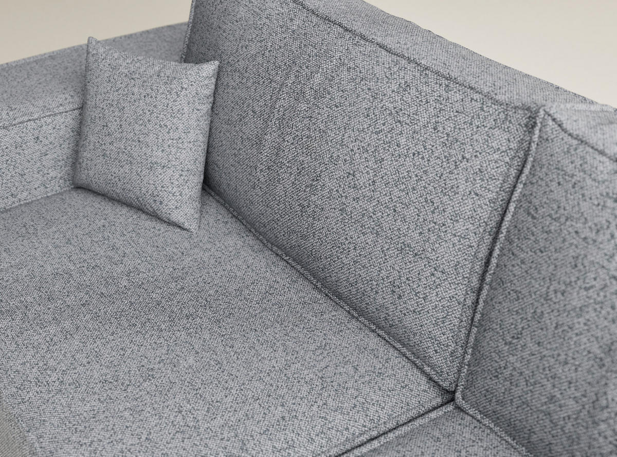 ECKSOFA MIT SCHLAFFUNKTION Tonga Grau Webstoff - Schwarz/Grau, Holz/Holzwerkstoff (255/105cm) - Maison de Reve