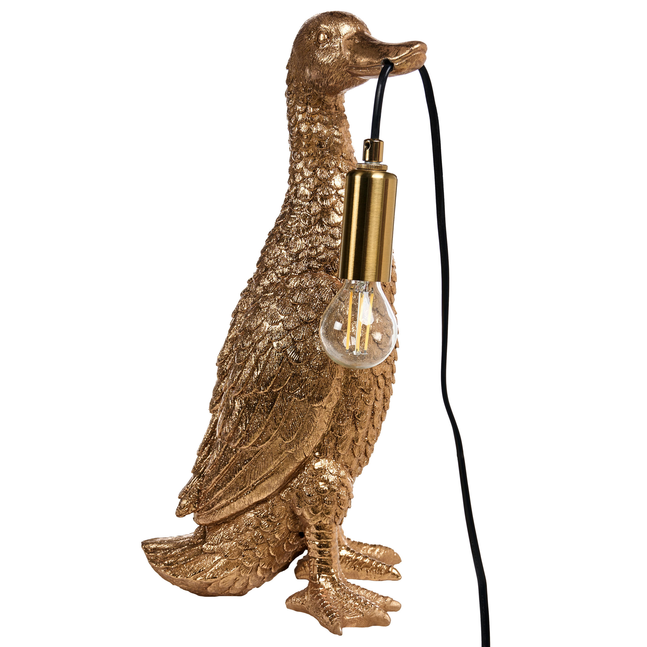 TISCHLAMPE Gold Anatis - Messingfarben/Goldfarben, Kunststoff (19/17/37cm) - Beliani
