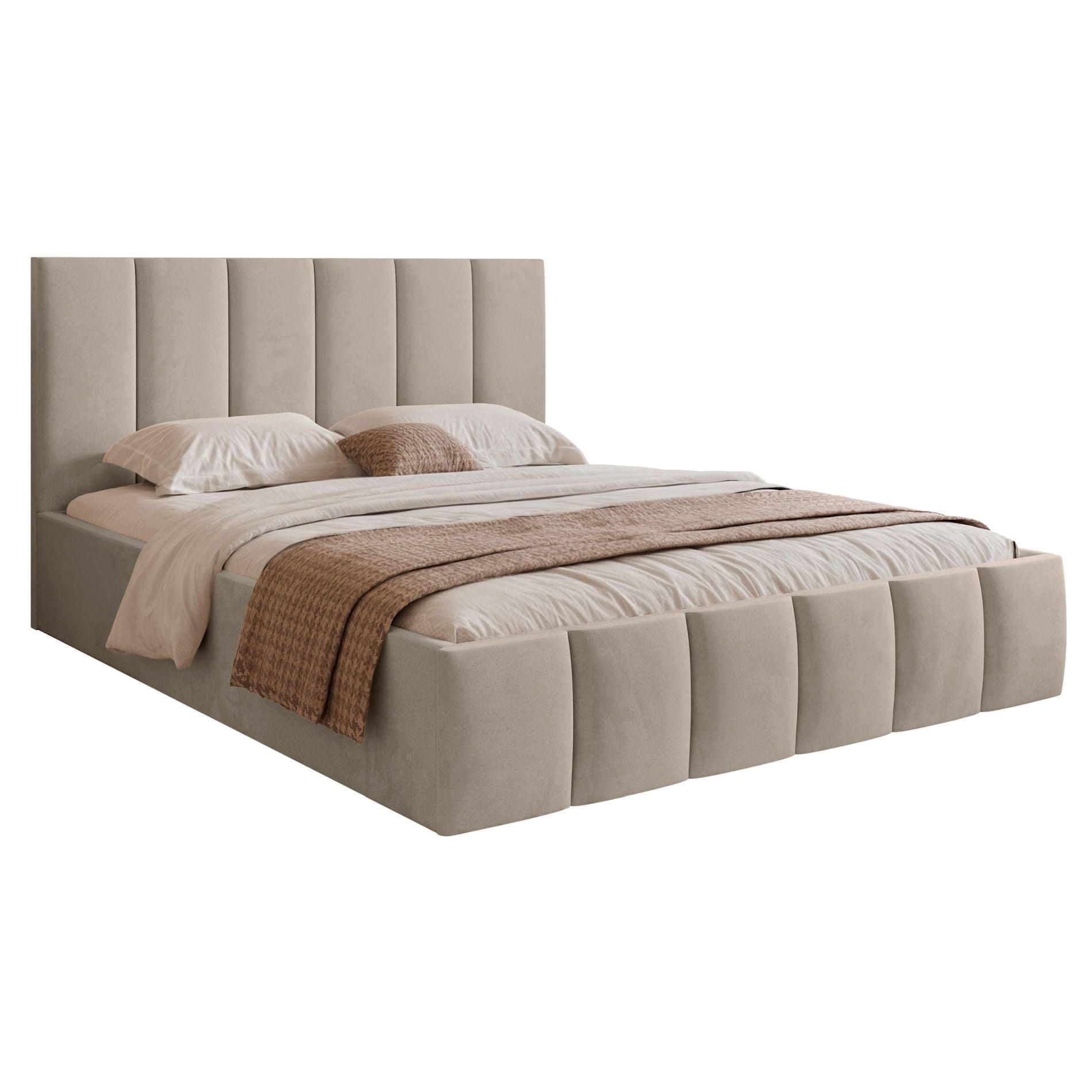 POLSTERBETT Sarafino Graubeige Samt 180x200 cm - Taupe, Textil (180/200cm) - Selsey