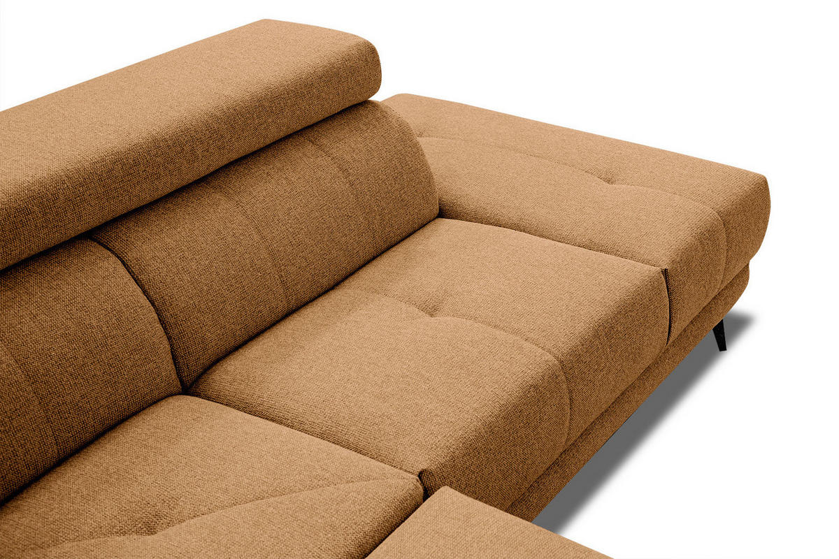 ECKSOFA MORELLO 5-Sitzer, orange - Schwarz/Orange, Holzwerkstoff/Textil (287/228cm) - Courtois Laville