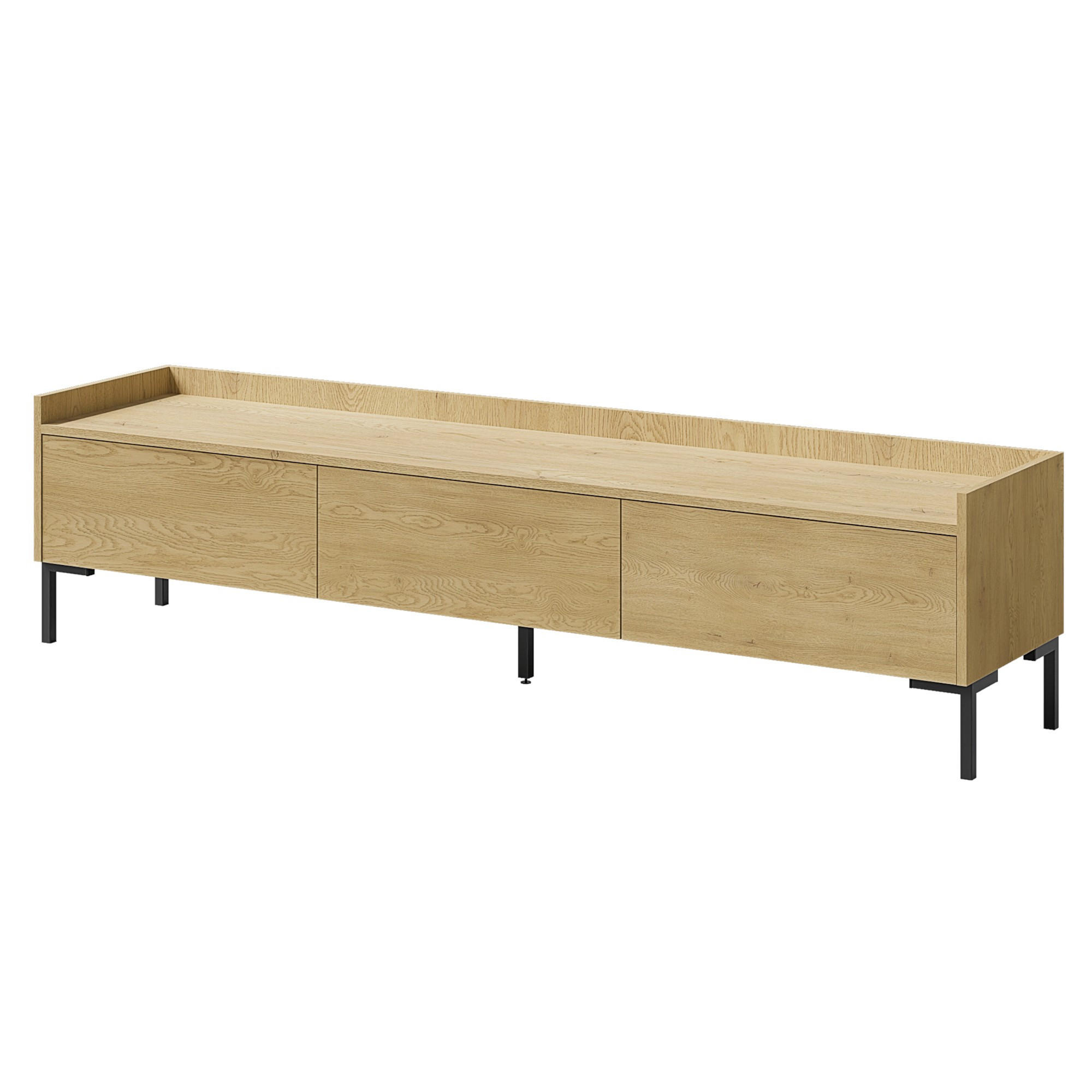 TV-LOWBOARD Liam 180 Cremona-Eiche (stehend) - Eichefarben/Schwarz, Holzwerkstoff/Metall (180/45/41cm) - mzm24