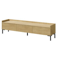 TV-LOWBOARD Liam 180 Cremona-Eiche (stehend) - Eichefarben/Schwarz, Holzwerkstoff/Metall (180/45/41cm) - mzm24