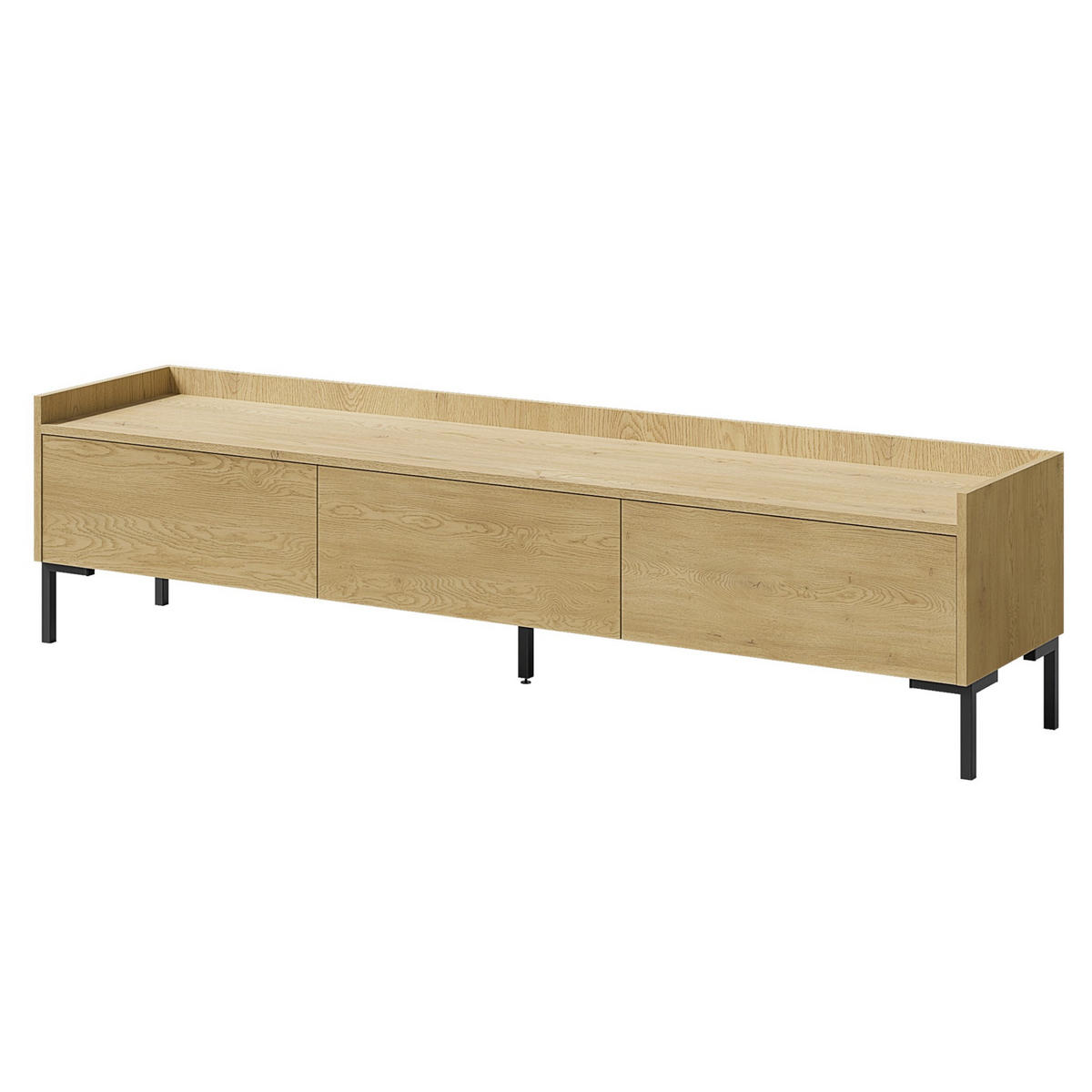 TV-LOWBOARD Liam 180 Cremona-Eiche (stehend) - Eichefarben/Schwarz, Holzwerkstoff/Metall (180/45/41cm) - mzm24