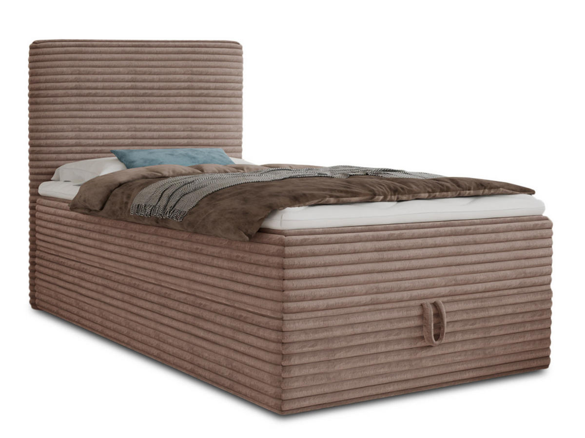 BOXBETT Mollo Mini - 80x200 - braun (Tilia 17, Cord) - Schwarz/Braun, Holz/Holzwerkstoff (80/200cm) - Sofnet