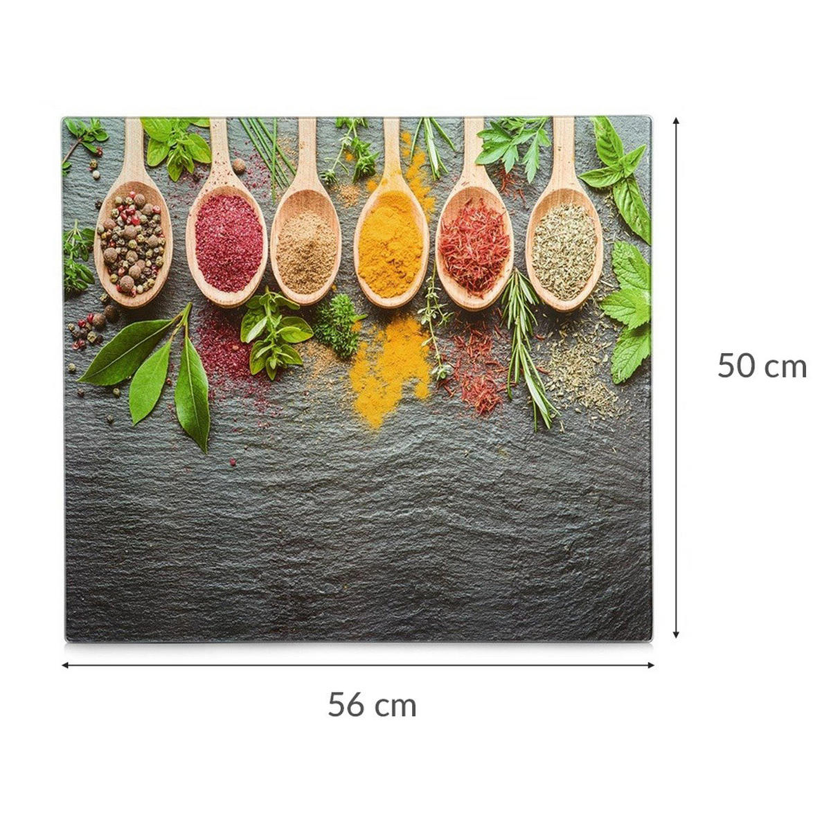 KOCHFELD Hartglasprodukt 56/50 cm - Multicolor, Glas (50/56cm) - ZELLER