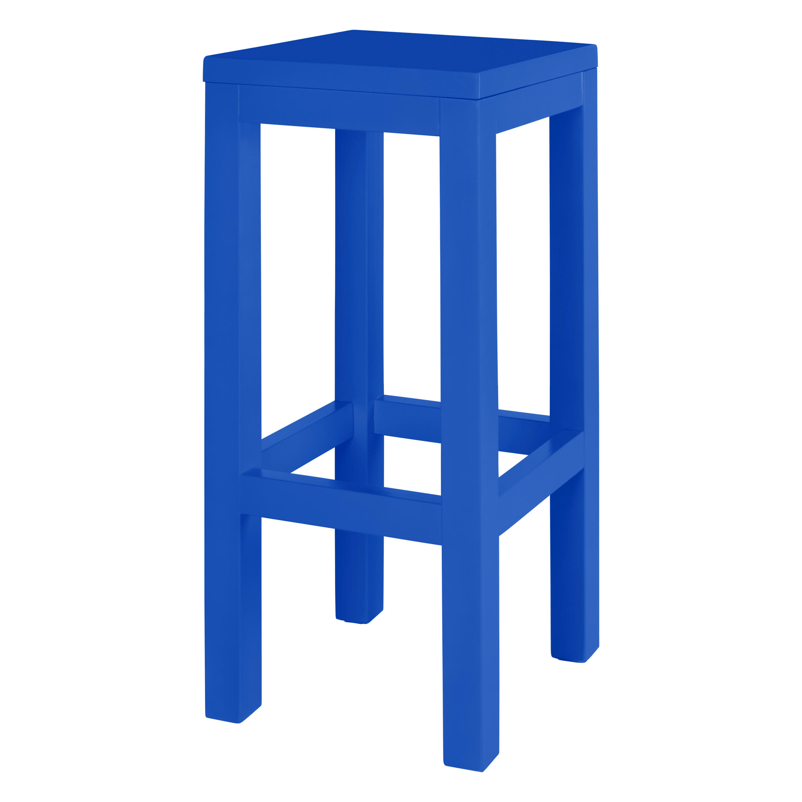 HOCKER aus massiver Kiefer, 65 cm hoch, preußischblau lackiert AXEL - Blau, Holz (33/65/33cm) - RNT By Really Nice Things