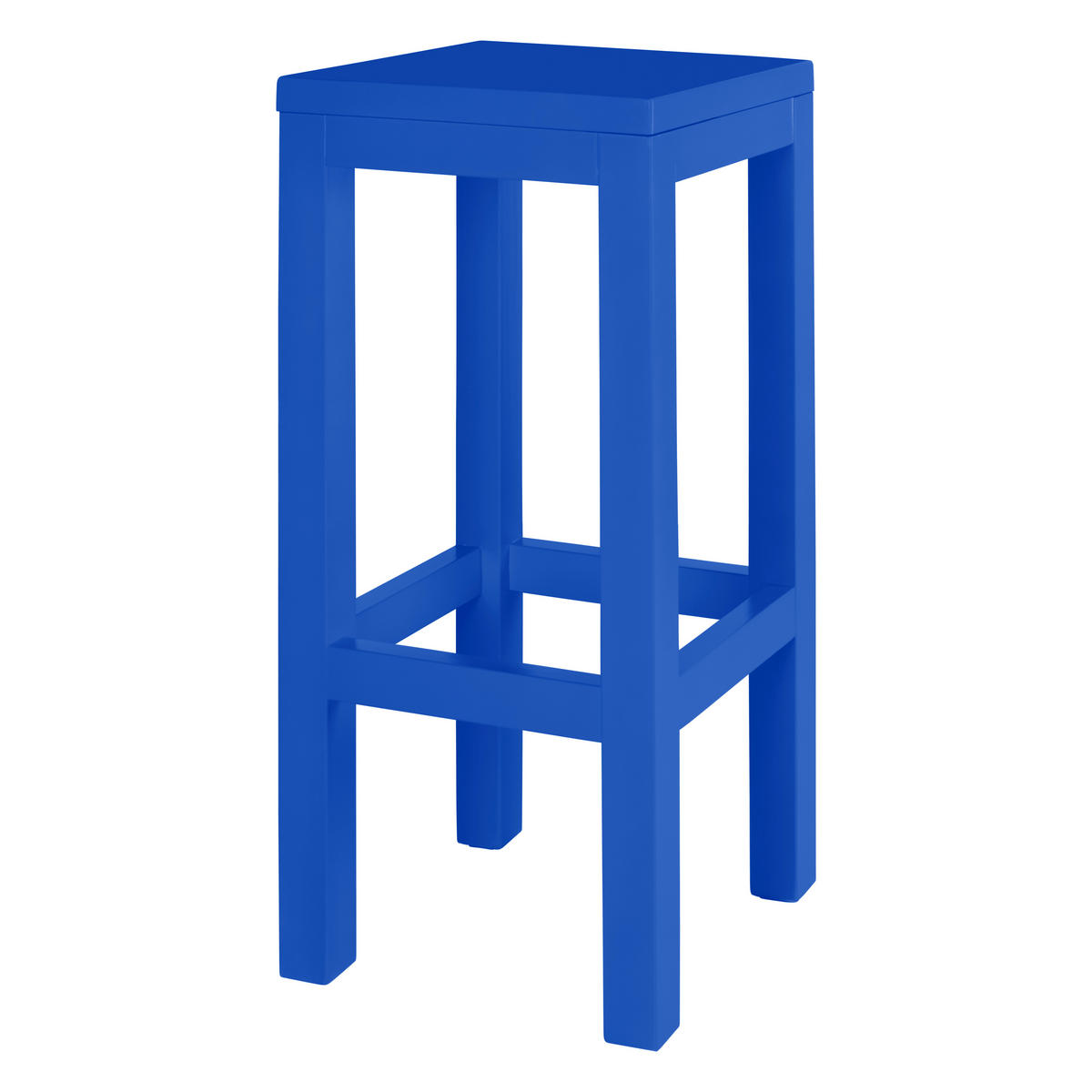 HOCKER aus massiver Kiefer, 65 cm hoch, preußischblau lackiert AXEL - Blau, Holz (33/65/33cm) - RNT By Really Nice Things