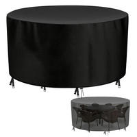 ABDECKHAUBE Gartentisch Rund 190 x 80 cm Wasserdicht - Schwarz, Kunststoff (80/80/190cm)