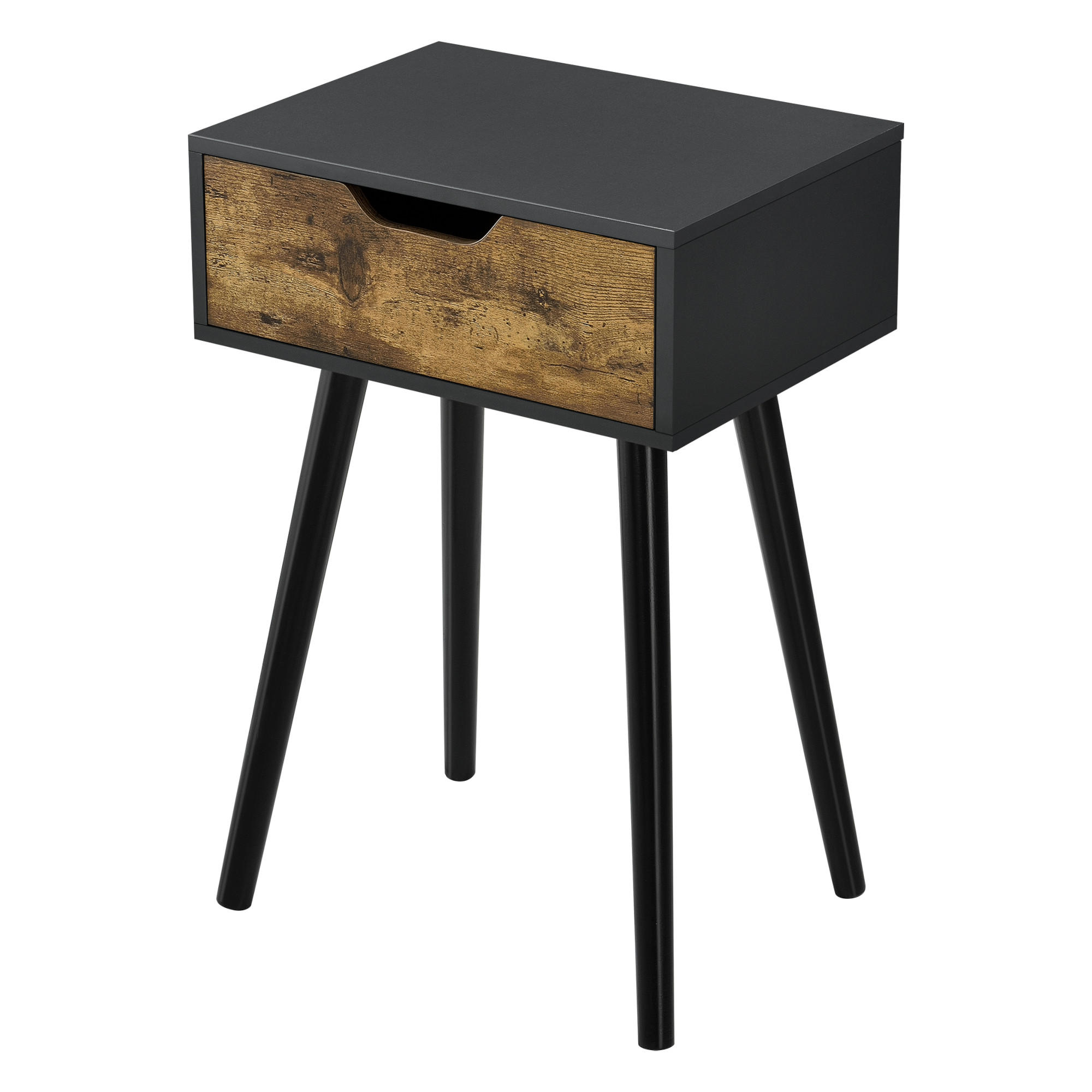 BEISTELLTISCH Östersund - Dunkelbraun/Schwarz, Holz/Holzwerkstoff (30/40/60cm) - [en.casa]