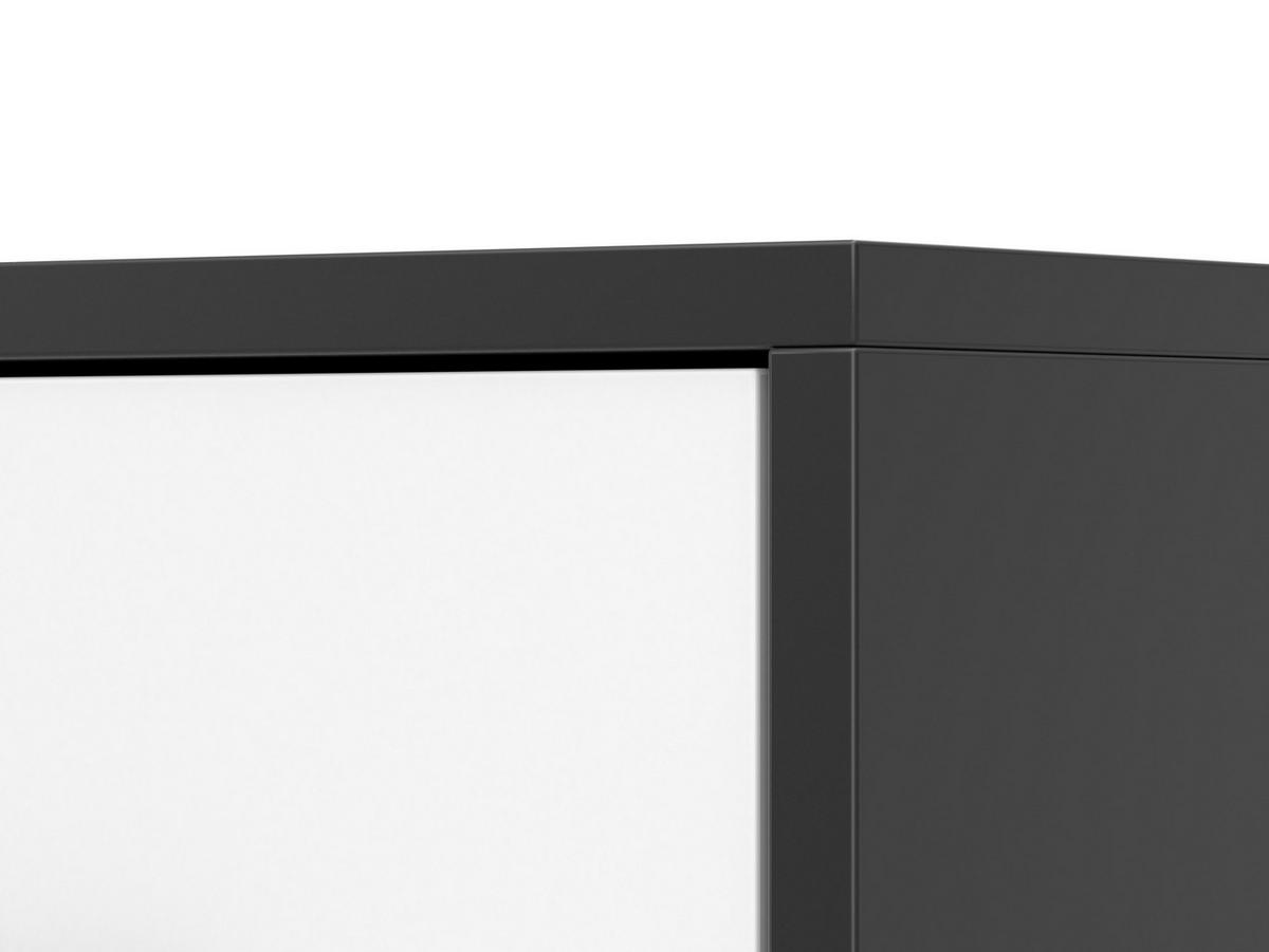 KOMMODE - Highboard IRYS 01 2D4S Schwarz + Weiß - Schwarz/Weiß, Holzwerkstoff (135/95/45cm) - Möblo