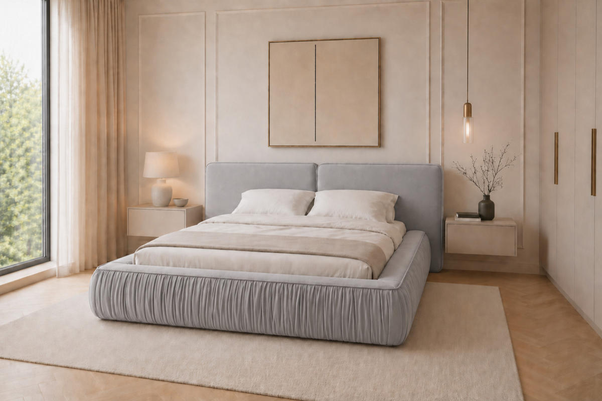 POLSTERBETT 08 140 x 200 cm – Riviera – Bett mit Gasdruckfedern und Stauraum - Hellgrau, Holz (140/200cm) - ROYAL24_MARKT