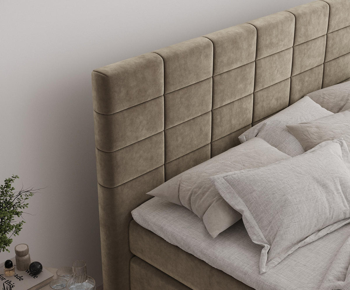BOXSPRINGBETT Ava Braun 160/200 cm - Schwarz/Braun, Holz/Holzwerkstoff (160/200cm) - Maison de Reve