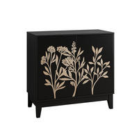 SIDEBOARD 80 cm in Schwarz mit 2 Türen und verstellbarem Einlegeboden - Schwarz, Holzwerkstoff (80/76/38cm) - Flora Grace