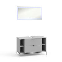 BADMÖBEL-SET Eliza Grau 2 Teile - Grau, Holzwerkstoff (100/63/45.1cm) - Vicco