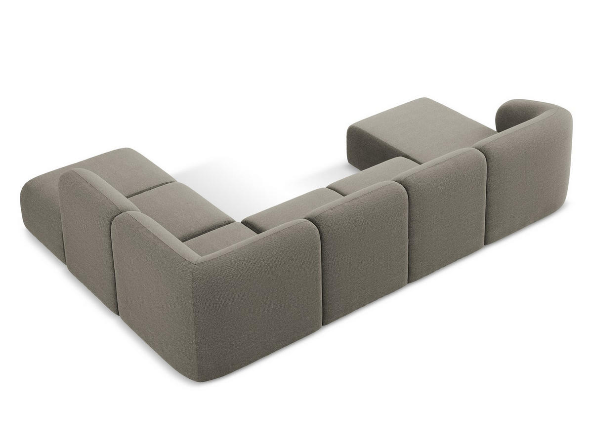 SOFAELEMENT Bouclé Stoff Weiß - Schwarz/Weiß, Holzwerkstoff/Kunststoff (70/75/94cm) - Makamii