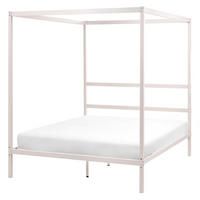 HIMMELBETT Metall 140/200 cm Hellbeige Lestards - Beige, Metall (140/200cm) - Beliani