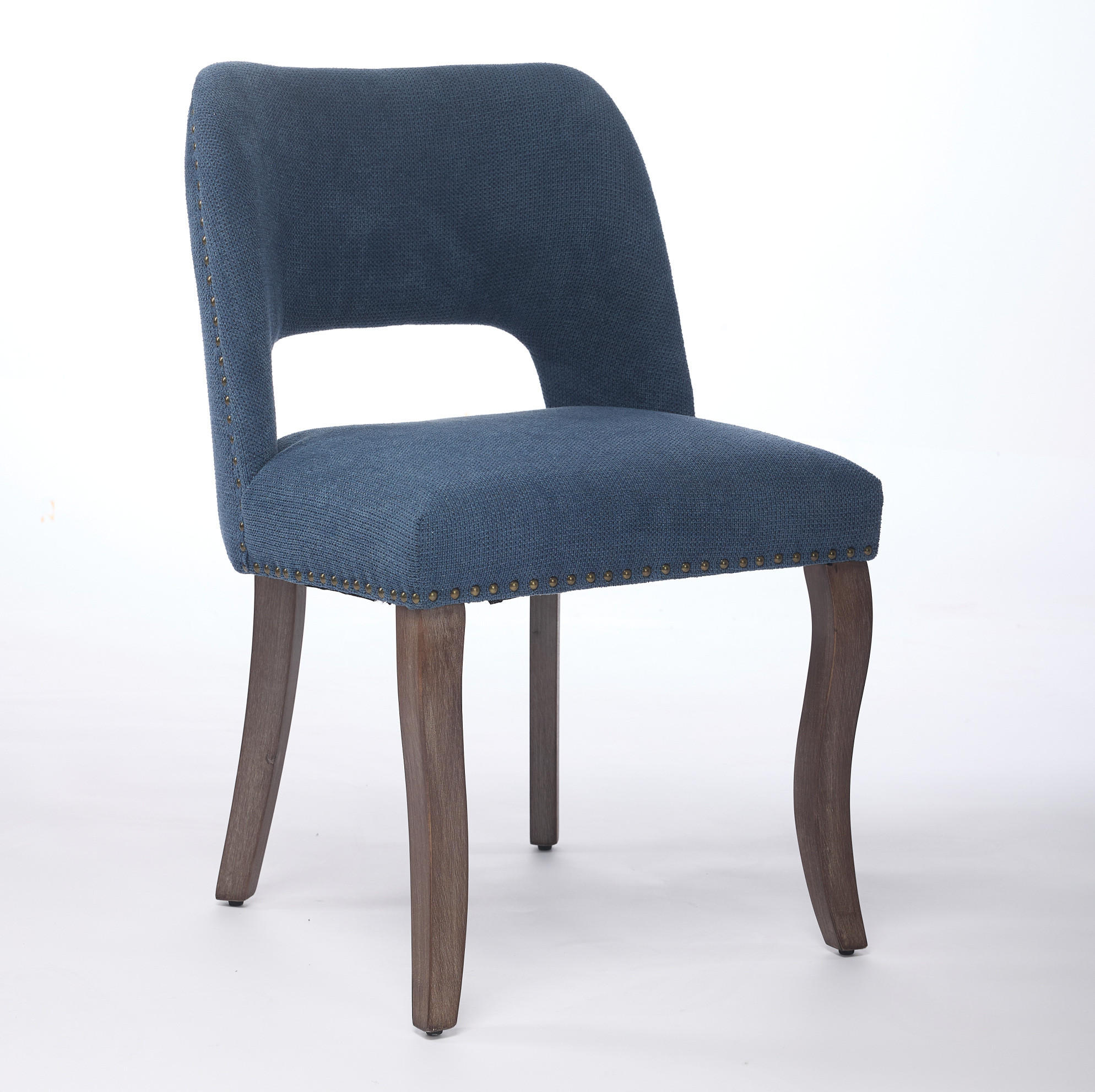 ESSZIMMERSTUHL mit Polsterung Chenille Blau - Blau, Holz (51/82.5/58cm) - Meubliv