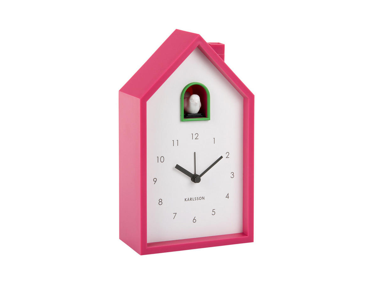 WECKER Modern Cuckoo 12/12/20 cm - Pink, Kunststoff (12/20/12cm) - Karlsson