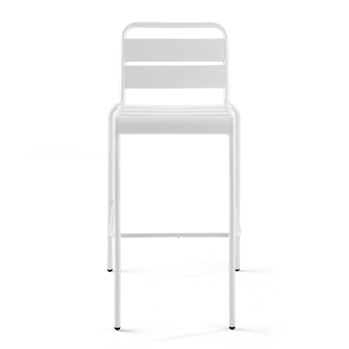 BARHOCKER, Weiß - Weiß, Metall (49/101/58cm) - Oviala
