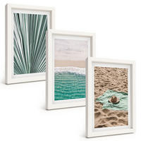 BILDER SET 3er Set - 20x30 cm Weißer Rahmen - Urlaubsblick Strand Meer - Weiß, Kunststoff (20/30cm) - TULUP