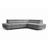 ECKSOFA Priam L-Form mit Schlaffunktion und Stauraum Modern Form Grau - Grau, Holz/Textil (275/203cm) - Muffo