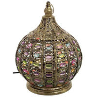 LAMPE aus Metall und Glas, 27x33cm - Multicolor, Metall (27/27/33cm) - Wanderlust