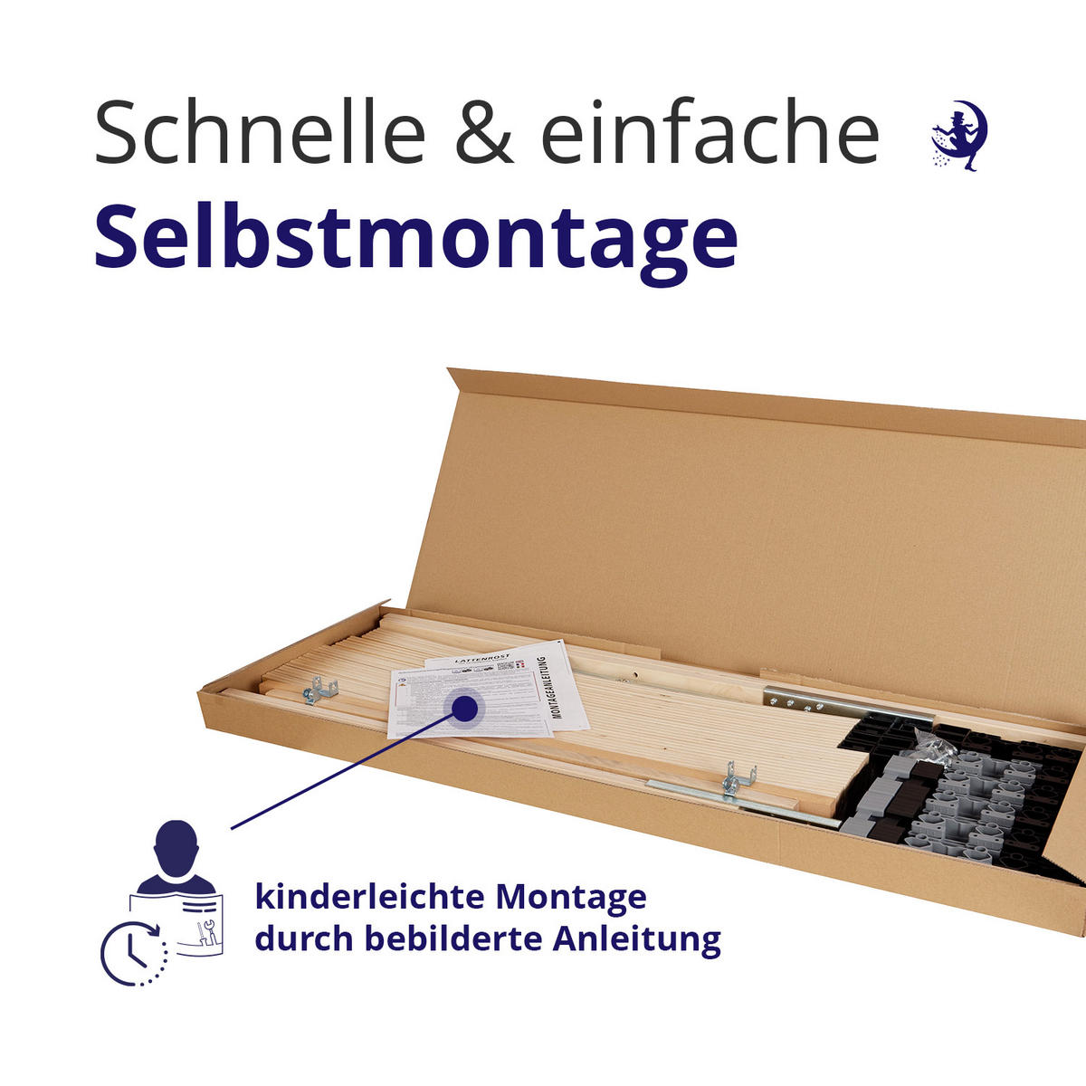 LATTENROST ErgoFlex 90x200 7-Zonen mit verstellbarem Kopfteil - Eschefarben/Buchefarben, Holz (90/200cm) - Mister Sandman